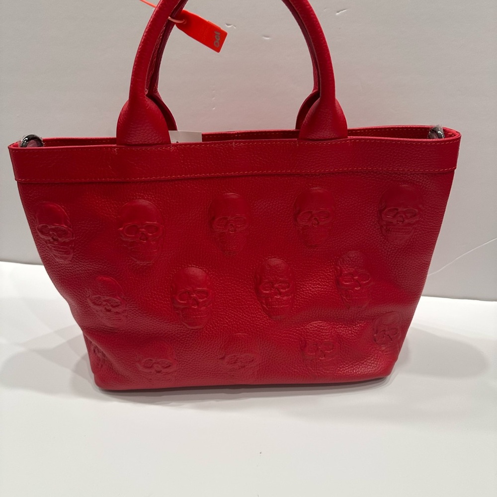 NWT IOpelle Red Embossed Leather Tote - Picture 2 of 7